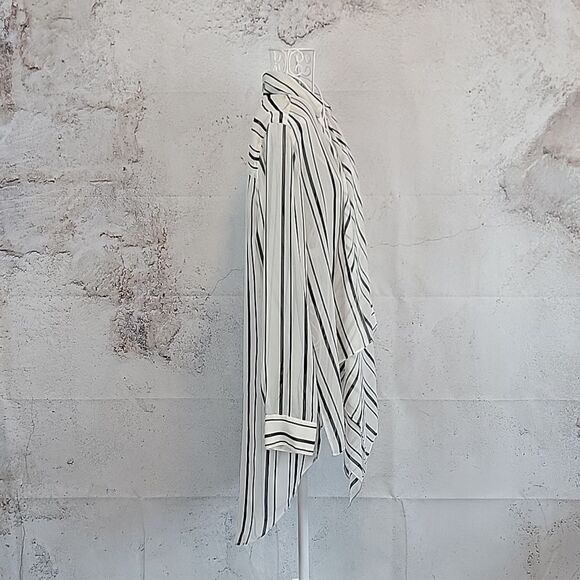 White House Black Market Striped Long Sleeve Draped Top Womens Size 8 - Picture 5 of 14